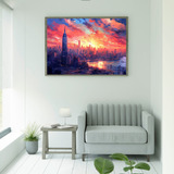 Quadro Decorativo Grande Sala 90x60 New York Luxo