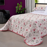 Cobre Leito Casal Queen 3 Peças 200 Fios Toque De Seda Urban Cor Floral Rose Floral