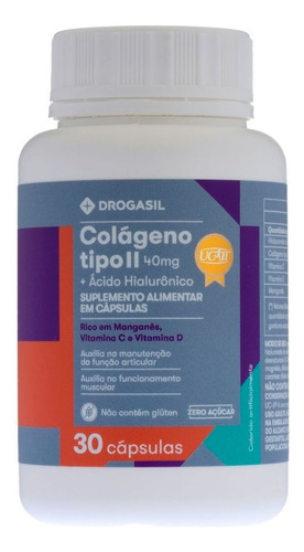 Colágeno Tipo Ii 40mg + Ácido Hialurônico Drogasil 30 Cáp