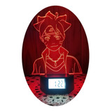 Lámpara Led Ilusión 3d Reloj Alarma Boruto