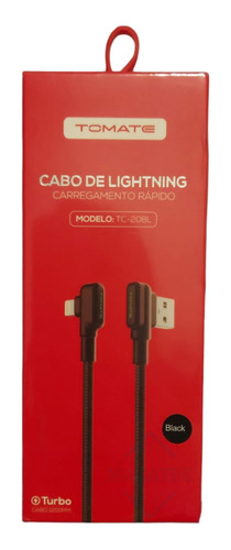 Cabo Carregamento Rápido 90 Graus Para Lightning Tomate