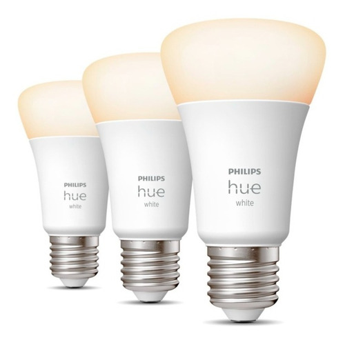 Philips Hue Lampara White E27 9w Bluetooth X 3 Unidades