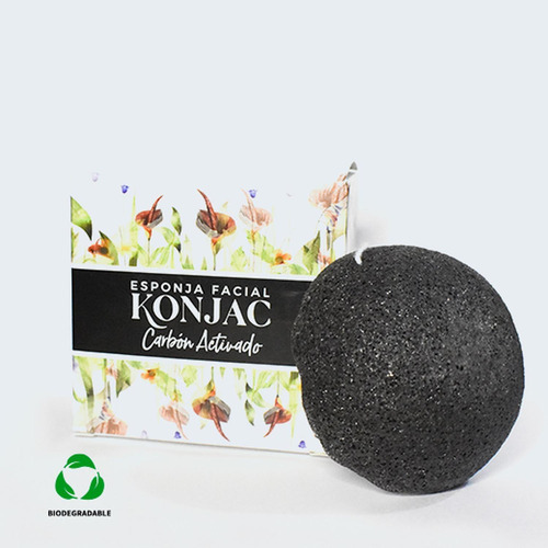 Esponja Facial Konjac Carbon Activado - Hbm