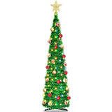 Árbol De Navidad Artificial Plegable 1.50m Con Estrella 3d 