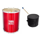 Kit Surdo/surdão Samba Music 60x18'' Vermelho Aro Bala 932ma