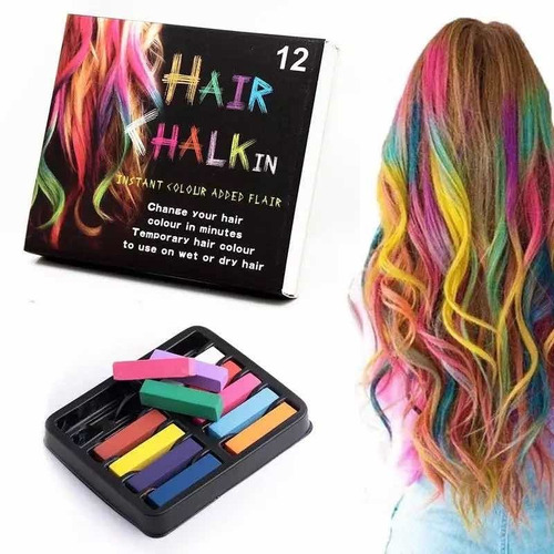 Tizas X 12 Colores Para Teñir El Pelo Colores Fantasía 