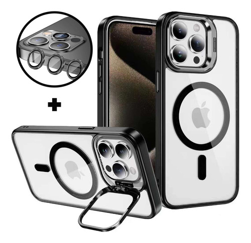 Kit Funda Case Con Magsafe Para iPhone + Mica Lentes Cámara