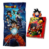 Toalla Dragon Ball Con Juego De Mesa Uno Super Oferta Goku 