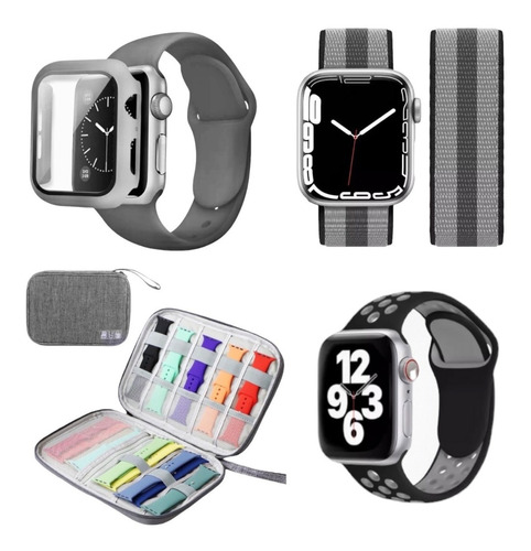 Kit Para Apple Watch (5 Productos): Bolsa, 3 Correas Y Case