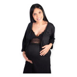 Camison Maternal Con Bata Amamantar Encaje