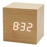 Reloj Digital Cubo De Madera