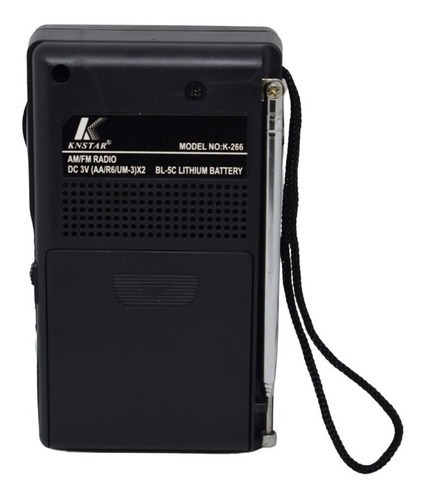 Radio Portátil Am Fm K-266 Knstar Inalámbrica Usb Con Antena