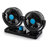 Mini Ventilador Doble 4 Pulgadas 360° 5 Aspas Para 12v/24v