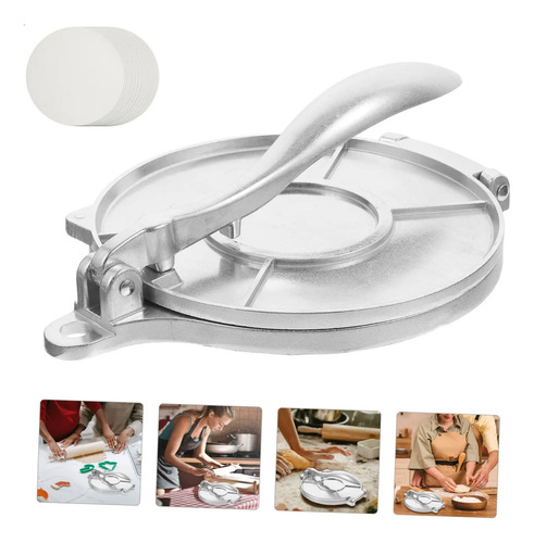 Tortilladora Prensa Para Tortillas 20cm Aluminio Con Papel | Envío gratis