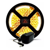 Tira Led 2835 Rollo 5 Metros Calido 12v Interior + Fuente Color De La Luz Blanco Cálido