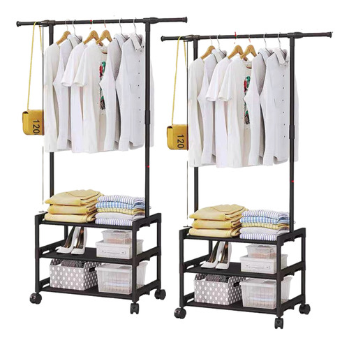 Juego De 2 Rack Organizador; Con Llantas, Zapatera; Ropero