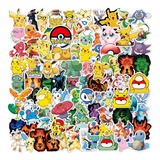 100 Pcs Calcomanías Animados Pokémon Impermeables Stickers