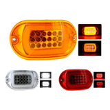 Plafon Ovalado 18 Led Arillo Gel Estrobo Camion Urbano 12-24