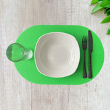 Manteles Individuales Antideslizantes Para Restaurante 6 Pcs Color Verde Mat Liso