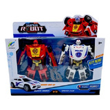 Transformers Robot Policia Y Robot Bombero 2 En 1 Personaje Policia Y Bombero