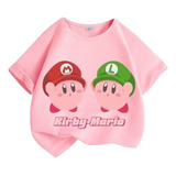 Polera De Algodón De Manga Corta Kirby Mario Brothers Crea