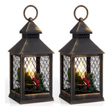 Yongmao Farol Decorativo Led Con Temporizador, Vintage, Aspe