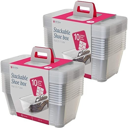 Cajas De Zapatos 12 Unidades Protección Caja Transparente