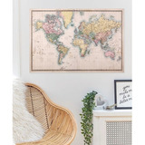 Poster Mapa Mundial Mapamundi Vintage  60x90