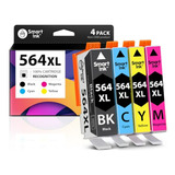 Tinta Smart Ink Compatible Con Hp 564xl (4 Pack) Para Deskje