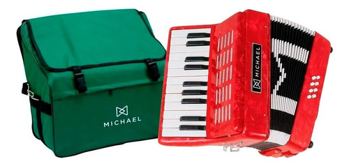 Acordeon De 8 Baixos Vermelho Perolado Michael Acm0822 Prd