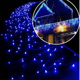 Cascata Led Natalina 400 Lâmpadas 10m Fixa Externa Luz Azul