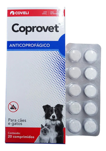 Coprovet 20 Comprimidos Anticoprofagico Para Cães E Gatos