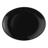 Plato Hondo X6 Ovalado Opalina Vidrio Templado Color Negro