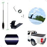 Antena Px Strada F250 Hilux Adesivo Texas Preto Led Drl