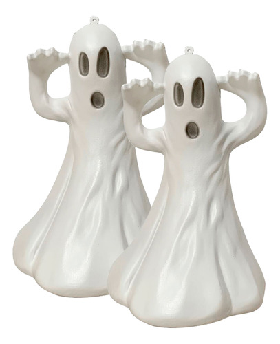 Fantasma Fantasminha Plástico Pendurar Halloween Kit Com 2