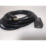 Cabo Extensor Usb A Macho  X  A Fêmea Amplificado  2.0  Com 5  Metros  Preto 3 Unidades