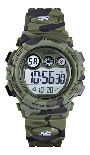 Reloj Skmei 1547 Para Niños Digital Sumergible Camuflado