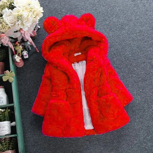 Abrigo Orejas Elegante Chamarra Bebes Niñas Fiesta Frio