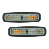 2 Barras De 24 Leds C/lupa 18w 6pulgadas Bicolor Con Estrobo