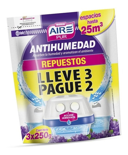 Antihumedad Repuesto Aire Pur Oferta 3x2 Granulado Lavanda