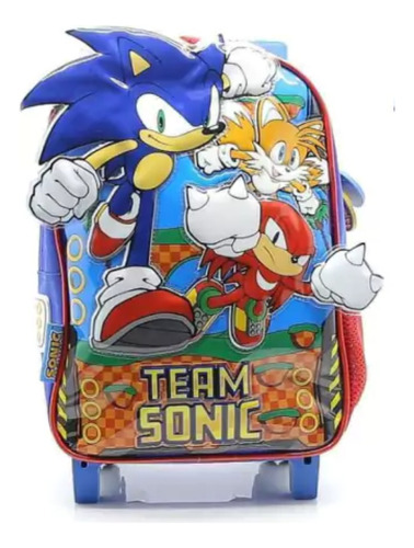 Mochila Con Carro Sonic Jardin 12 P Cresko  So314