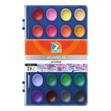 Acuarela Pastilla Ezco Estuche X 24 Colores + Pincel