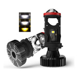 Kit De Faros Led H4 De Lupa Y7s Tricolor Altos Y Bajos