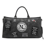 Maleta De Mano Nicole Lee De Mezclilla Con Parches Ss24 Color Negro