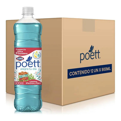 Limpiador De Piso Poett 900ml Alegra Tu Día 12pzas | MercadoLibre
