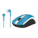 Kit Mouse Y Audífonos Genius 31280001402 Óptico 1600dp /v Color Azul