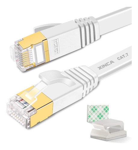 Cable Ethernet Plano Xinca Cat 7 De 50 Pies, Blanco, ¿veloci