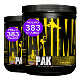 2 Potes Animal Pak Universal Crecimiento Muscular + Rutina