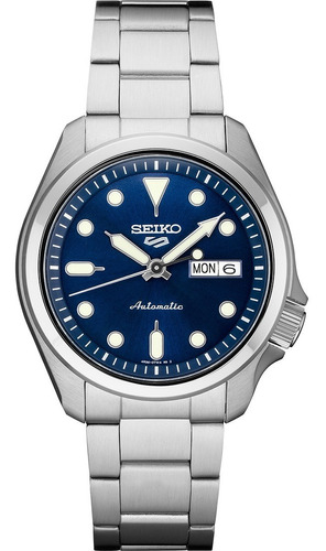 Reloj Seiko 5 Sports Srpe53k1 /marisio Color De La Correa Acero Color Del Bisel Acero Color Del Fondo Azul