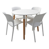 Combo Comedor Eames Mesa Y 4 Sillas De Polipropileno Torino